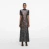 Gunmetal Rhinestone Mesh Midi Dress Gunmetal Rhinestone Mesh Midi Dress