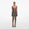 Gunmetal Rhinestone Mesh Mini Dress Gunmetal Rhinestone Mesh Mini Dress