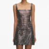 Gunmetal Rhinestone Mesh Mini Dress Gunmetal Rhinestone Mesh Mini Dress