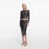 Gunmetal Rhinestone Midi Skirt Gunmetal Rhinestone Midi Skirt