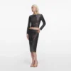 Gunmetal Rhinestone Midi Skirt Gunmetal Rhinestone Midi Skirt