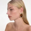 Hammered Gold Tiger Eye Earrings