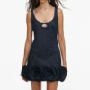 Indigo Denim 3D Flower Mini Dress Indigo Denim 3D Flower Mini Dress