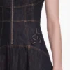 Indigo Denim Bow Embroidered Midi Dress Indigo Denim Bow Embroidered Midi Dress