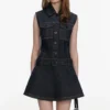 Indigo Denim Flared Mini Dress Indigo Denim Flared Mini Dress