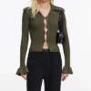 Khaki Button Down Knit Top Khaki Button Down Knit Top