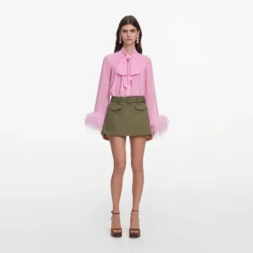 Khaki Denim Utility Skort