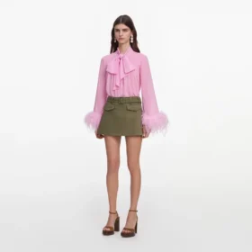 Khaki Denim Utility Skort