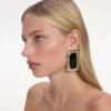 Large Mottled Gold Black Earrings Large Mottled Gold Black Earrings
