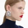 Large Silver Encrusted Earrings