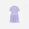 Lilac Pleated Pointelle Knit Dress Lilac Pleated Pointelle Knit Dress