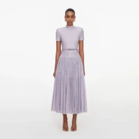 Lilac Rhinestone Midi Dress