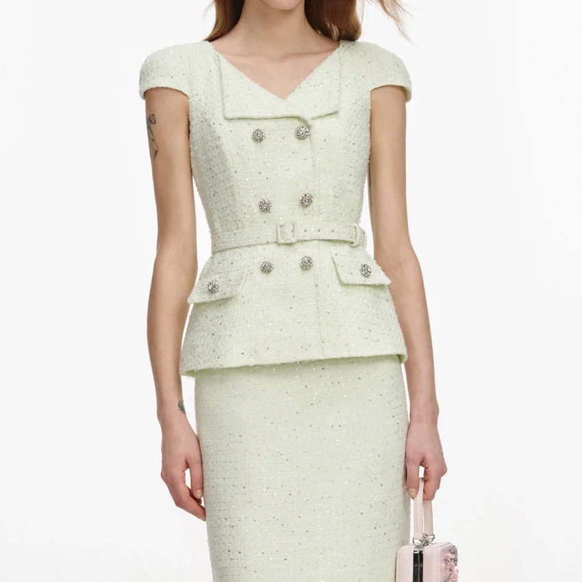 Lime Boucle Midi Dress Lime Boucle Midi Dress