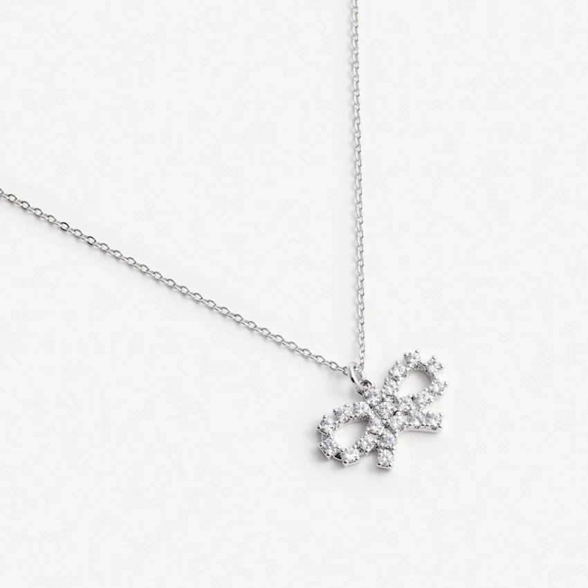 Micro Crystal Bow Necklace Micro Crystal Bow Necklace
