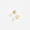 Mini Gold Crystal Flower Pearl Earrings Mini Gold Crystal Flower Pearl Earrings