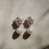 Mini Gold Crystal Flower Pearl Earrings Mini Gold Crystal Flower Pearl Earrings