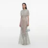 Mint Embellished Cape Maxi Dress Mint Embellished Cape Maxi Dress