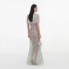 Mint Embellished Cape Maxi Dress Mint Embellished Cape Maxi Dress