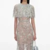 Mint Embellished Cape Maxi Dress Mint Embellished Cape Maxi Dress