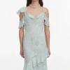 Mint Embroidered Georgette Maxi Dress Mint Embroidered Georgette Maxi Dress
