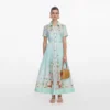 Mint Floral Organza Midi Dress Mint Floral Organza Midi Dress