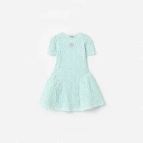 Mint Flower Embroidered Knit Dress