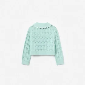 Mint Heart Knit Cardigan