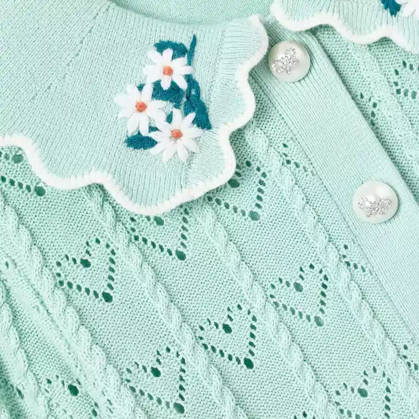 Mint Heart Knit Cardigan Mint Heart Knit Cardigan