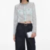 Mint Lace Crystal Embellished Jacket