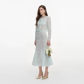 Mint Lace Midi Skirt