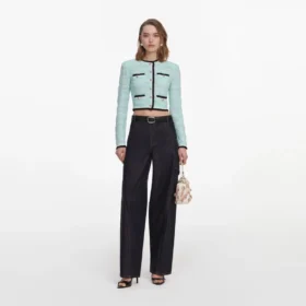 Mint Pointelle Knit Cardigan Mint Pointelle Knit Cardigan