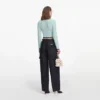 Mint Pointelle Knit Cardigan Mint Pointelle Knit Cardigan