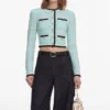 Mint Pointelle Knit Cardigan Mint Pointelle Knit Cardigan