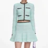 Mint Pointelle Knit Mini Skirt Mint Pointelle Knit Mini Skirt