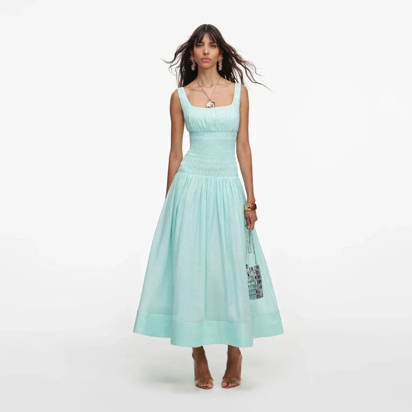 Mint Ramie Midi Dress Mint Ramie Midi Dress