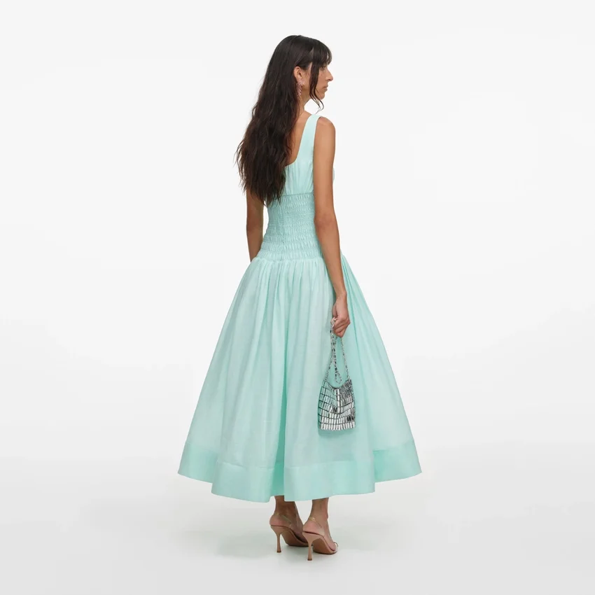 Mint Ramie Midi Dress Mint Ramie Midi Dress