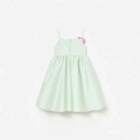 Mint Taffeta 3D Flower Dress
