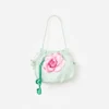 Mint Taffeta 3D Flower Pouch Bag Mint Taffeta 3D Flower Pouch Bag
