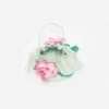 Mint Taffeta 3D Flower Pouch Bag Mint Taffeta 3D Flower Pouch Bag