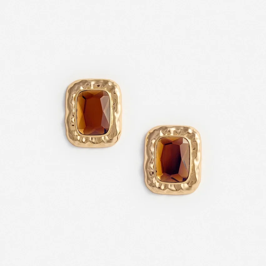 Mottled Gold Amber Earrings Mottled Gold Amber Earrings