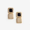 Mottled Gold Black Tiered Earrings Mottled Gold Black Tiered Earrings