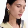 Mottled Gold Bow Earrings