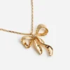Mottled Gold Bow Pendant Necklace Mottled Gold Bow Pendant Necklace