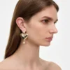 Mottled Gold Heart Crystal Earring Mottled Gold Heart Crystal Earring