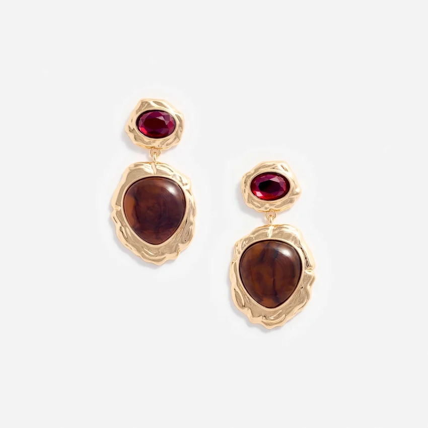 Mottled Gold Multi Tiered Earrings Mottled Gold Multi Tiered Earrings