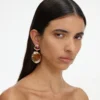 Mottled Gold Multi Tiered Earrings Mottled Gold Multi Tiered Earrings