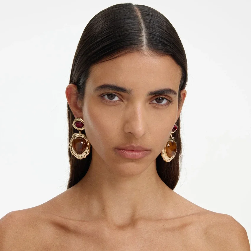 Mottled Gold Multi Tiered Earrings Mottled Gold Multi Tiered Earrings