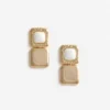 Mottled Gold Pearl Tiered Earrings Mottled Gold Pearl Tiered Earrings