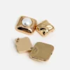 Mottled Gold Pearl Tiered Earrings Mottled Gold Pearl Tiered Earrings