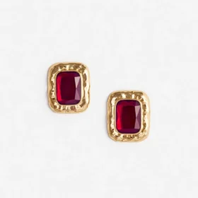 Mottled Gold Red Earrings